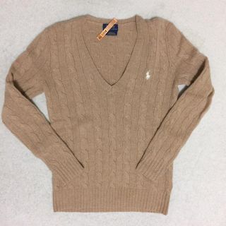 ラルフローレン(Ralph Lauren)の【まちゃ様専用】ラルフローレン Vネックニット ベージュ XS(ニット/セーター)