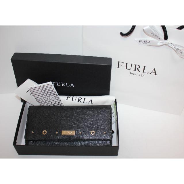 新品母の日 ギフトに！FURLA フルラ財布 傷つきにくい皮革 ポケット多数　黒