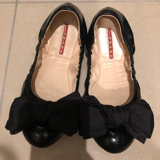 プラダ(PRADA)のPRADA プラダ リボン パンプス バレエシューズ バレエ 靴 23センチ(バレエシューズ)