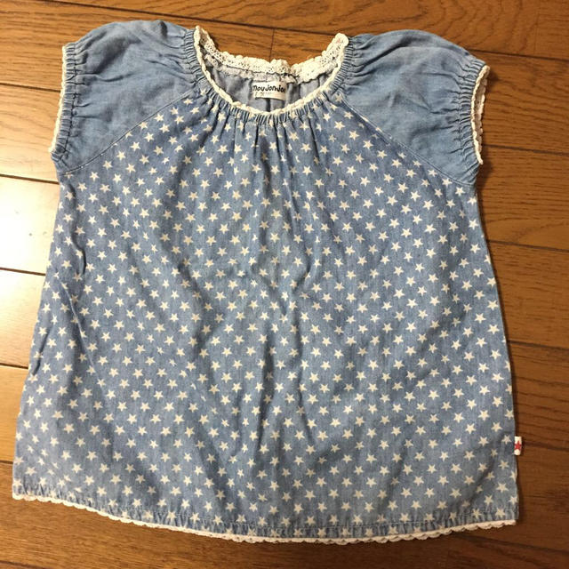 mou jon jon(ムージョンジョン)の星柄 デニムチュニック キッズ/ベビー/マタニティのキッズ服女の子用(90cm~)(その他)の商品写真