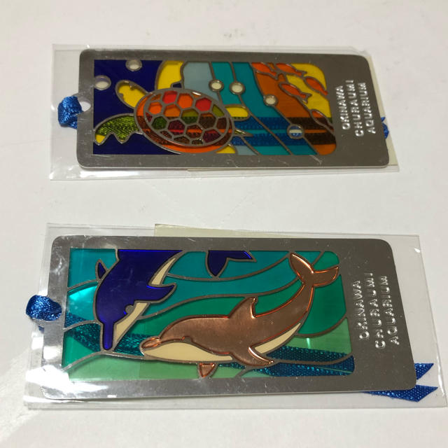 美ら海水族館 お土産しおり  2枚 ハンドメイドの文具/ステーショナリー(しおり/ステッカー)の商品写真