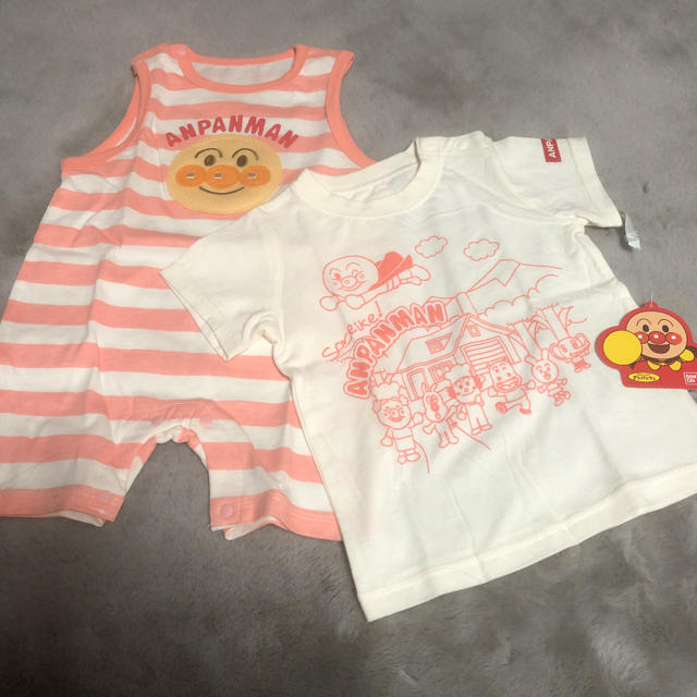 こころ♡様専用✩.*˚アンパンマン Tシャツ ロンパセット キッズ/ベビー/マタニティのキッズ服女の子用(90cm~)(Tシャツ/カットソー)の商品写真