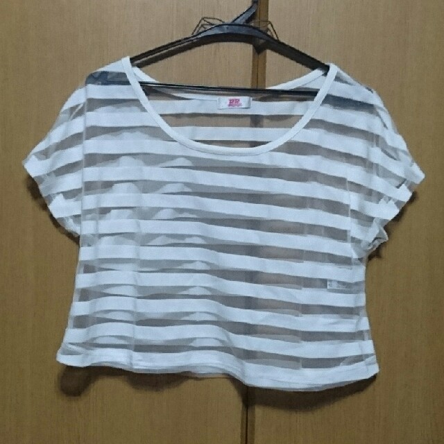 RyuRyu(リュリュ)のシースルーストライプTシャツ レディースのトップス(Tシャツ(半袖/袖なし))の商品写真