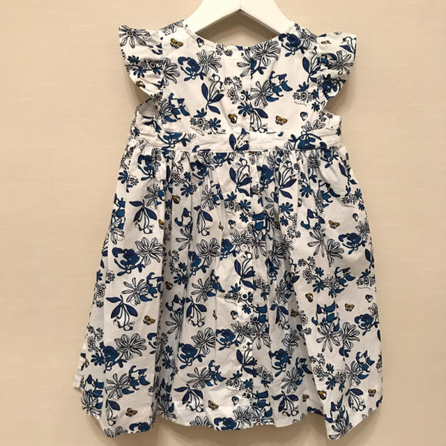 PETIT BATEAU(プチバトー)の【tipe様 ご専用】プチバトー 19SS ブルーフラワーワンピース 36m キッズ/ベビー/マタニティのキッズ服女の子用(90cm~)(ワンピース)の商品写真