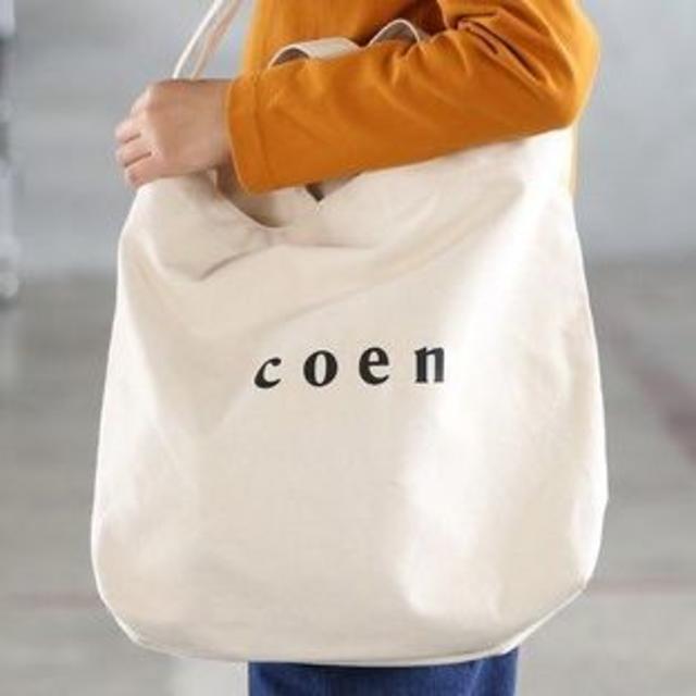 coen(コーエン)の■コーエン（coen）■ノーマルMサイズ■アイボリー白■2Wayトートバッグ レディースのバッグ(トートバッグ)の商品写真
