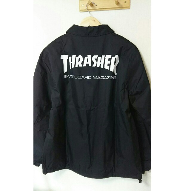 ずっと気になってた THRASHER ブラック thrasher コーチジャケット スラッシャー Ｍサイズ - ナイロンジャケット