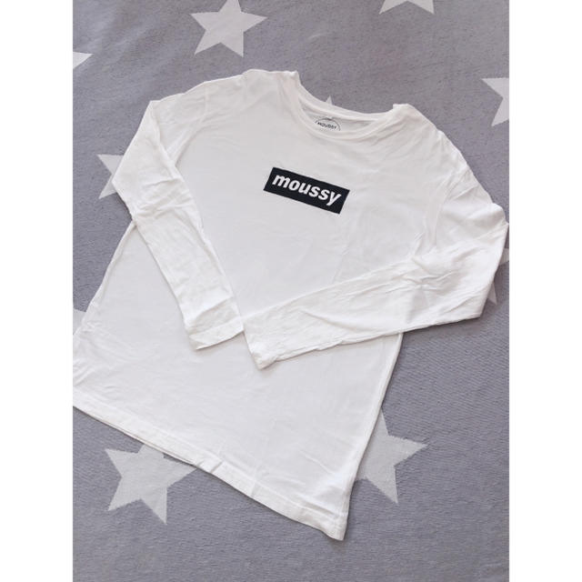 moussy(マウジー)のmoussy☆ボックスロゴロンT☆一度のみ着用美品 レディースのトップス(Tシャツ(長袖/七分))の商品写真