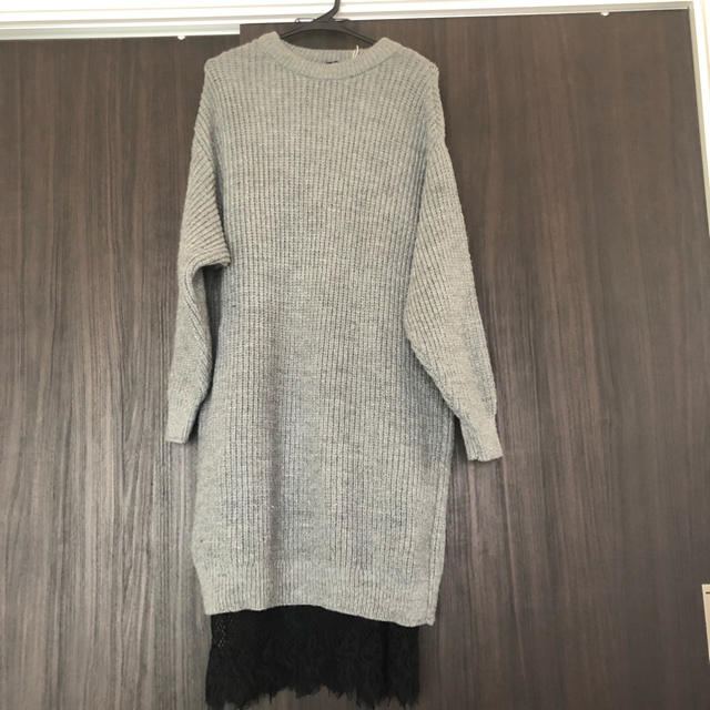 ZARA(ザラ)の新品 ZARA ニットワンピース レース レディースのワンピース(ロングワンピース/マキシワンピース)の商品写真