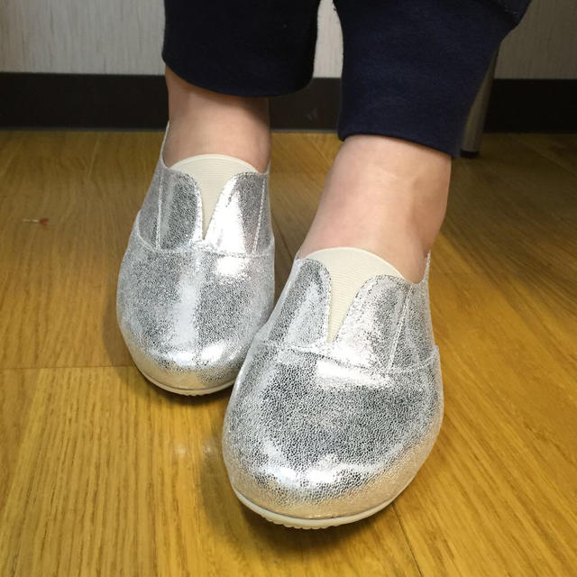 メタリックカラー☆シルバー、24.5cm レディースの靴/シューズ(ローファー/革靴)の商品写真