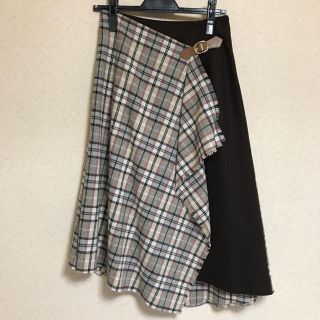 ウィルセレクション(WILLSELECTION)のチェックアシンメトリースカート👗(ロングスカート)