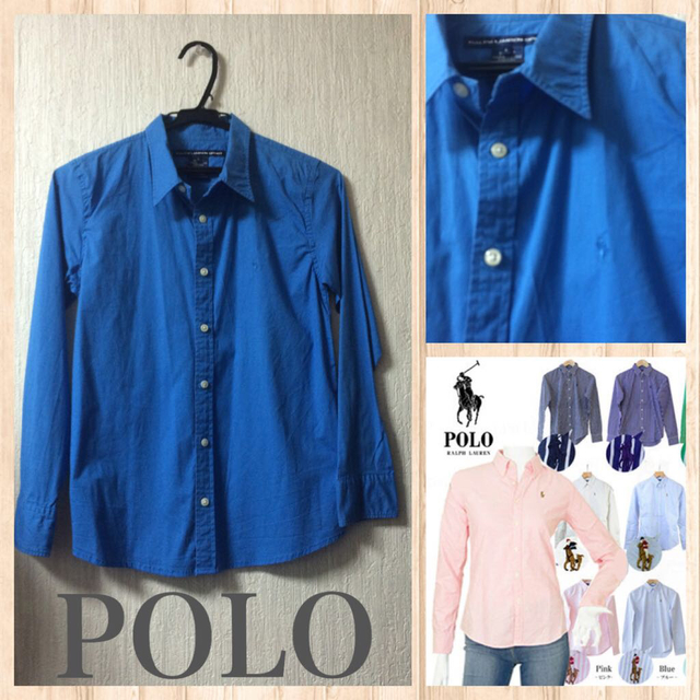 POLO RALPH LAUREN(ポロラルフローレン)のPOLOブルーシャツ★美品 レディースのトップス(シャツ/ブラウス(長袖/七分))の商品写真