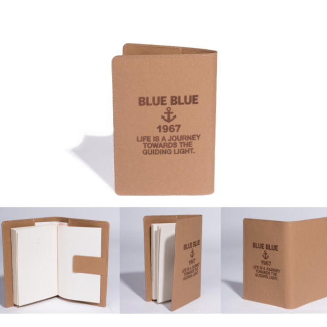 BLUE BLUE(ブルーブルー)のブルーブルー神田限定 ジーンズパッチラベル ブックカバー ハンドメイドの文具/ステーショナリー(ブックカバー)の商品写真