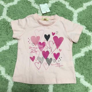 ハッシュアッシュ(HusHush)の新品タグ付き【ハッシュアッシュ 】ハート柄Tシャツ 80cm(Ｔシャツ)