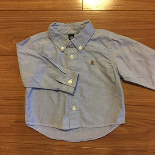 ベビーギャップ(babyGAP)のベビーギャップ baby gap 長袖シャツ 90 オックスフォード ブルー(ブラウス)