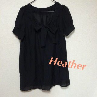 ヘザー(heather)のリボン✩シフォントップス(シャツ/ブラウス(半袖/袖なし))