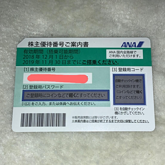 ANA(全日本空輸)(エーエヌエー(ゼンニッポンクウユ))のANA 株主優待券 チケットの優待券/割引券(その他)の商品写真