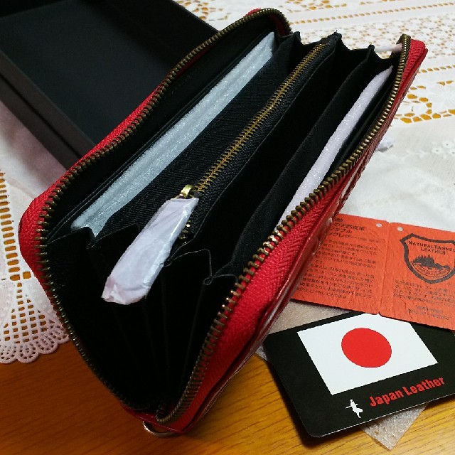 長財布 栃木レザー 和柄ラウンドフェニックス メンズのファッション小物(長財布)の商品写真