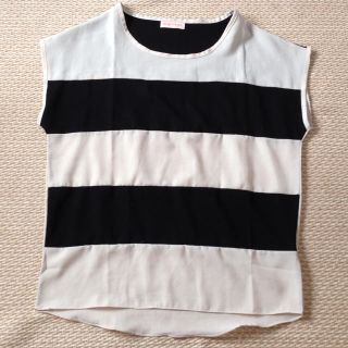 アナップミンピ(anap mimpi)のボーダーシフォンカットソー(カットソー(半袖/袖なし))