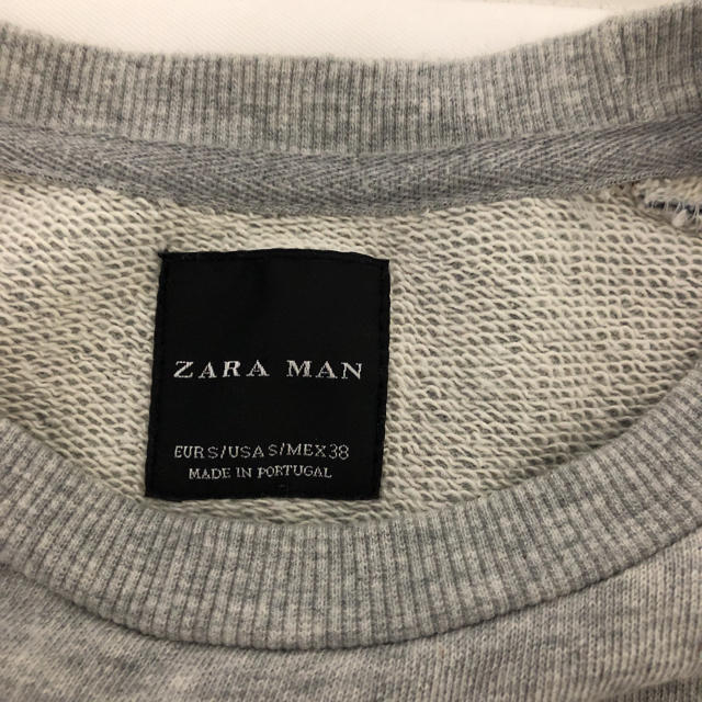 ZARA(ザラ)のZARA スカルチェーン ラグランスウェット グレー S 38 メンズのトップス(スウェット)の商品写真