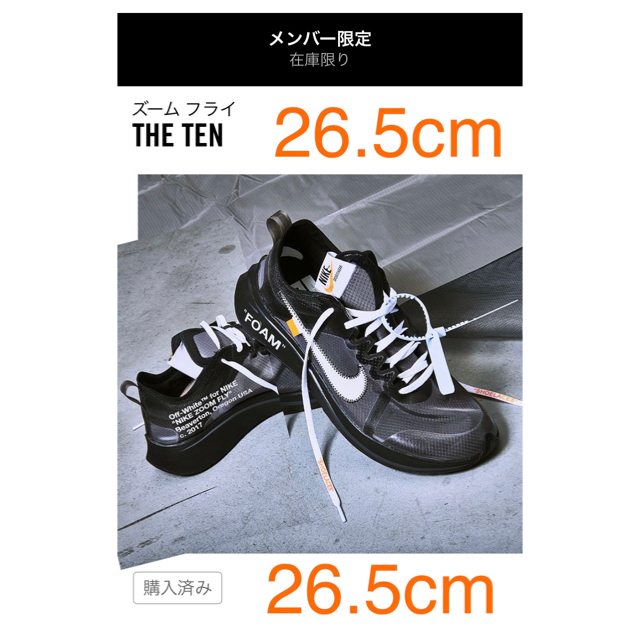 NIKE(ナイキ)のNIKE OFF WHITE THE TEN ZOOM FLY メンズの靴/シューズ(スニーカー)の商品写真