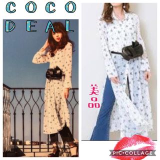 ココディール(COCO DEAL)のCOCO DEAL 美品 小花プリントロングシャツガウン(シャツ/ブラウス(長袖/七分))