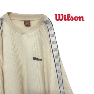 ウィルソン(wilson)のWilson ウィルソン ニット セーター ロゴテープ 胸ロゴ 刺繍(ニット/セーター)