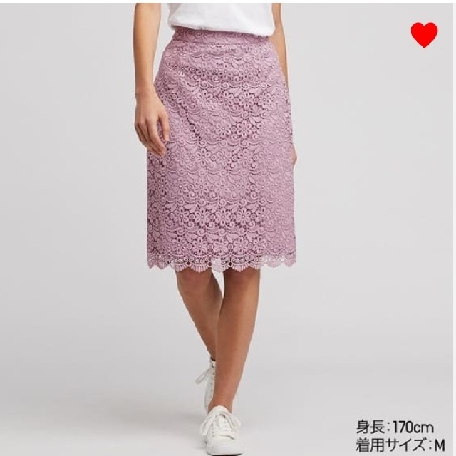 UNIQLO(ユニクロ)の流行色パープル❗　レースタイトスカート　ユニクロ　UNIQLO　M レディースのスカート(ひざ丈スカート)の商品写真