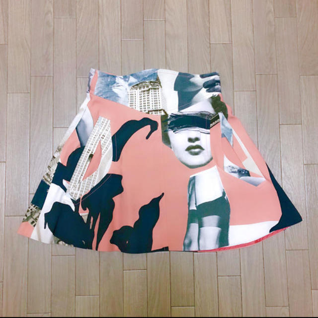 専用＊ Carven Dada-print silk skirt - ミニスカート