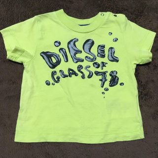 ディーゼル(DIESEL)のDIESEL ロゴ入り半袖綿Tシャツ イエロー 3M 60-70cm(Ｔシャツ)