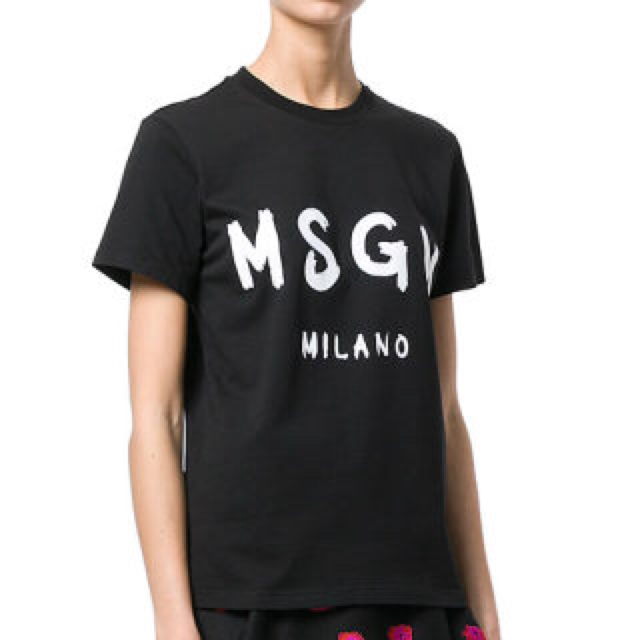ブラウン×ピンク 【大特価!新品未使用】MSGM 手書きロゴ Tシャツ 黒色