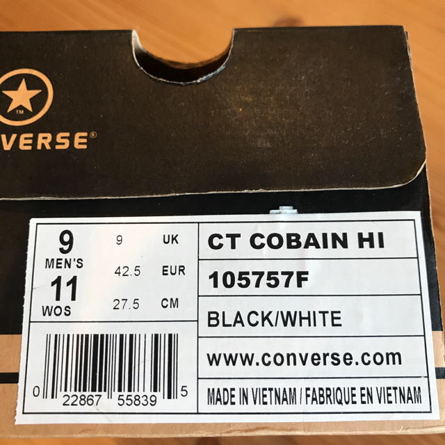 CONVERSE(コンバース)の27.5センチ CT COBAIN HI  105757F メンズの靴/シューズ(スニーカー)の商品写真