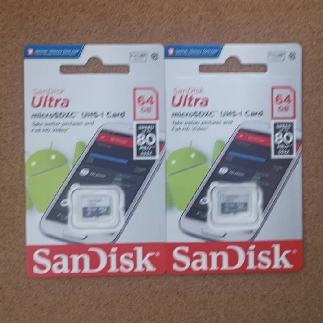 SanDisk(サンディスク)の新品未使用 microSD SanDisk Ultra 64GB 2枚セット スマホ/家電/カメラのスマートフォン/携帯電話(その他)の商品写真