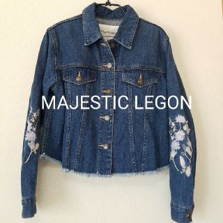 マジェスティックレゴン(MAJESTIC LEGON)のMAJESTIC LEGON 袖刺繍 デニムジャケット(Gジャン/デニムジャケット)