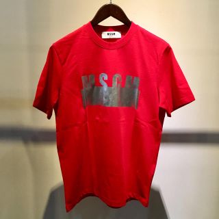 エムエスジイエム(MSGM)のMSGM エムエスジーエム 新品 シルバーロゴ Tシャツ レッド(Tシャツ(半袖/袖なし))