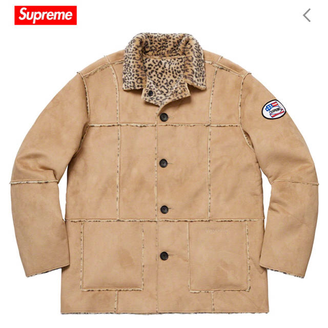 Supreme(シュプリーム)のsupreme Faux Suede Leopard Coat tan S メンズのジャケット/アウター(その他)の商品写真