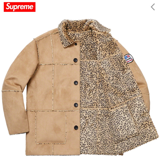 Supreme(シュプリーム)のsupreme Faux Suede Leopard Coat tan S メンズのジャケット/アウター(その他)の商品写真