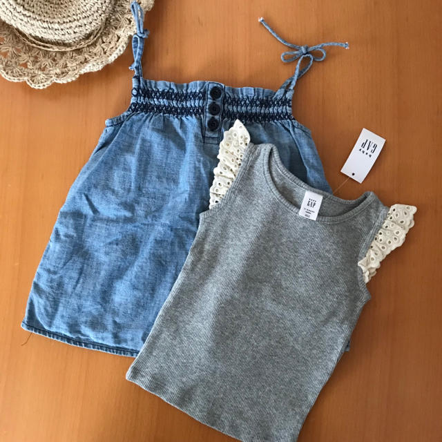 babyGAP(ベビーギャップ)の新品 タンクトップ キャミワンピース セット 70 80 キッズ/ベビー/マタニティのベビー服(~85cm)(タンクトップ/キャミソール)の商品写真