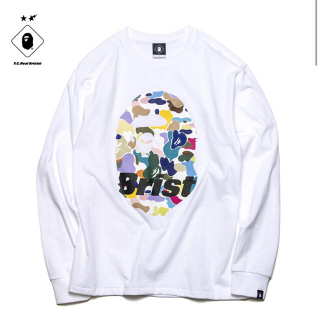 F.C.R.B.(エフシーアールビー)の白 L BAPE x F.C.R.B. L/S APE HEAD TEE  メンズのトップス(Tシャツ/カットソー(半袖/袖なし))の商品写真