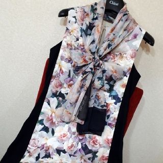 マックスマーラ(Max Mara)の♡SPORTMAX♡マックスマーラ  花柄ワンピース+スカーフ  レオナール (ひざ丈ワンピース)