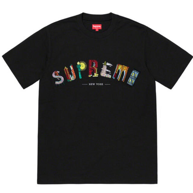渋谷購入 黒 Lサイズ Supreme City Arc TeeTシャツ/カットソー(半袖/袖なし)