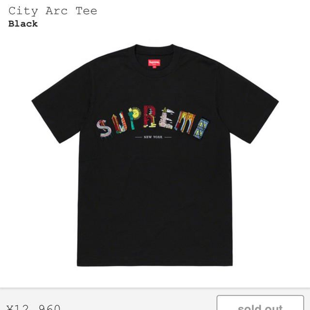 Mサイズ シュプリーム SUPREME CITY ARC TEE BLACK