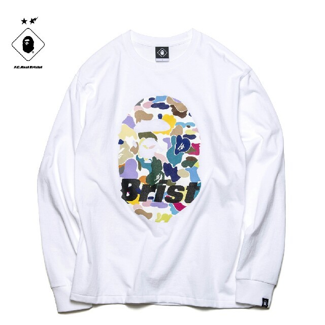 Sサイズ 新品 BAPE x F.C.R.B. L/S APE HEAD TEE