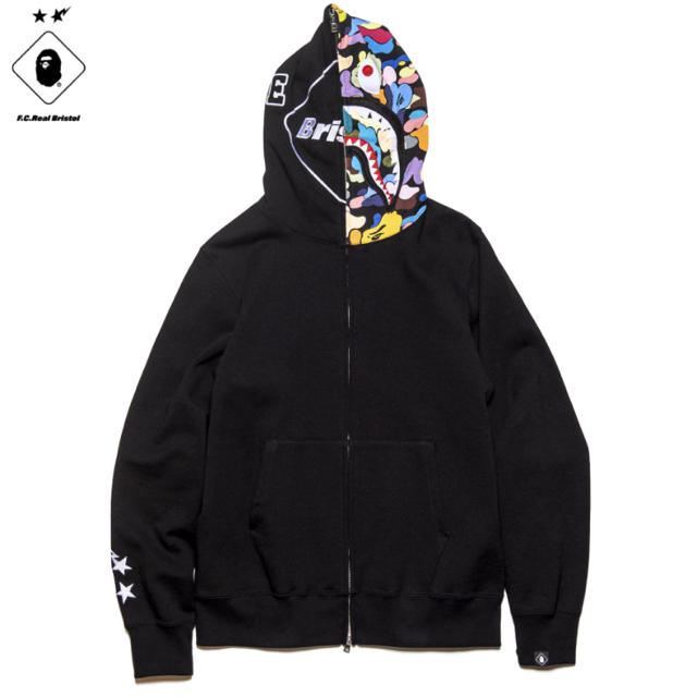 メンズBAPE x FCRB SHARK FULL ZIP HOODIE