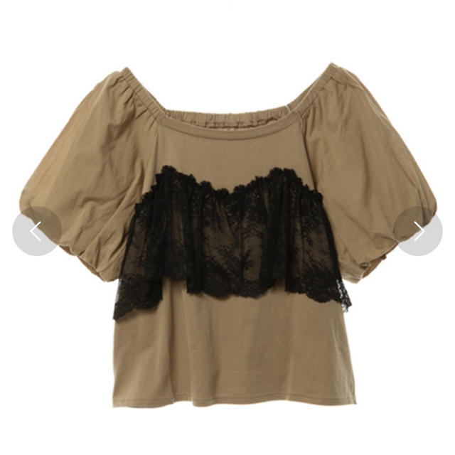 w closet(ダブルクローゼット)のレースつきＴシャツ レディースのトップス(Tシャツ(半袖/袖なし))の商品写真