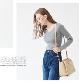 ティティベイト(titivate)のtitivate リブニット&ZARA　デニムスカート(カットソー(長袖/七分))