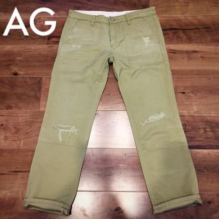 ロンハーマン(Ron Herman)のAG エージー クラッシュクロップド丈チノパンツ ベージュ size24 美品(チノパン)