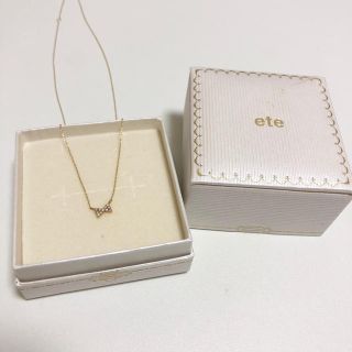 エテ(ete)のete 18金 ダイヤパヴェ リボンモチーフ ネックレス(ネックレス)