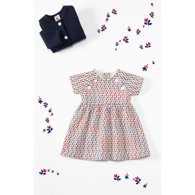 PETIT BATEAU(プチバトー)の19SS☆36m プチバトー プリントスウェットワンピース キッズ/ベビー/マタニティのキッズ服女の子用(90cm~)(ワンピース)の商品写真