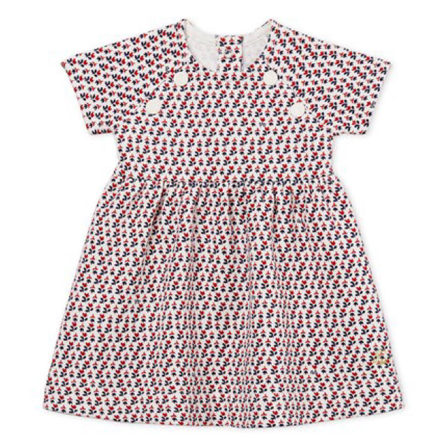 PETIT BATEAU(プチバトー)の19SS☆36m プチバトー プリントスウェットワンピース キッズ/ベビー/マタニティのキッズ服女の子用(90cm~)(ワンピース)の商品写真