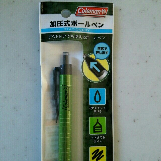 Coleman(コールマン)の新品◆未開封「【送料込み】クツワ コールマン加圧式ボールペン（グリーン） 」 インテリア/住まい/日用品の文房具(その他)の商品写真